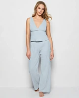 Textured Pajama Pants Subdued Blue