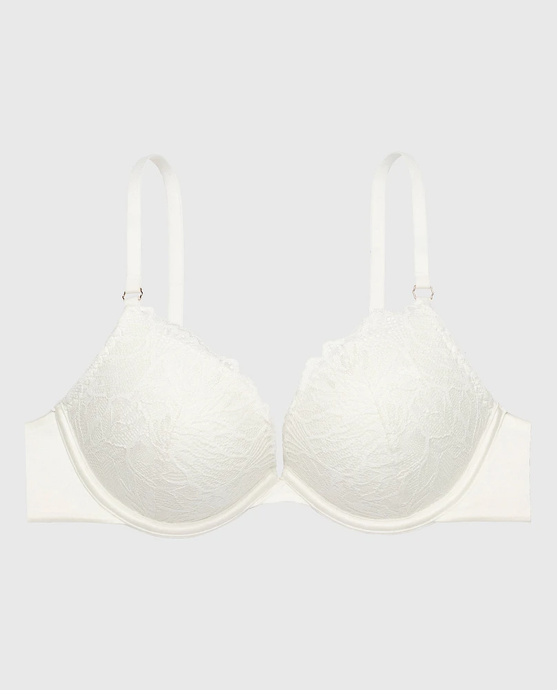Up 2 Cup Lace Push Bra Ivory