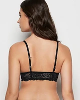 Allover Lace Push Up Bra Tuxedo Black