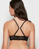 Allover Lace Push Up Bra Tuxedo Black