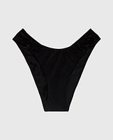 Culotte Cheeky à jambe échancrée smoking noir
