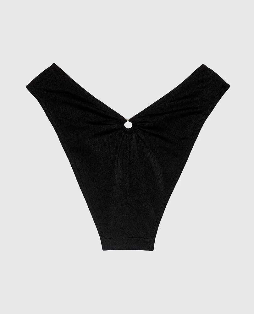Culotte Cheeky à jambe échancrée smoking noir