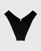 Culotte Cheeky à jambe échancrée smoking noir