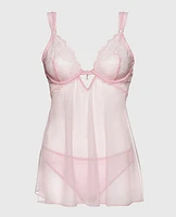 Unlined Shimmer Babydoll Iced Lilac