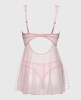 Unlined Shimmer Babydoll Iced Lilac