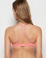 Soutien-gorge pigeonnant en dentelle pêche pétillante