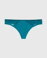 Thong Panty with Lace Micro Trim Exotic Nights