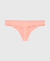 Thong Panty with Lace Micro Trim Peach Fizz