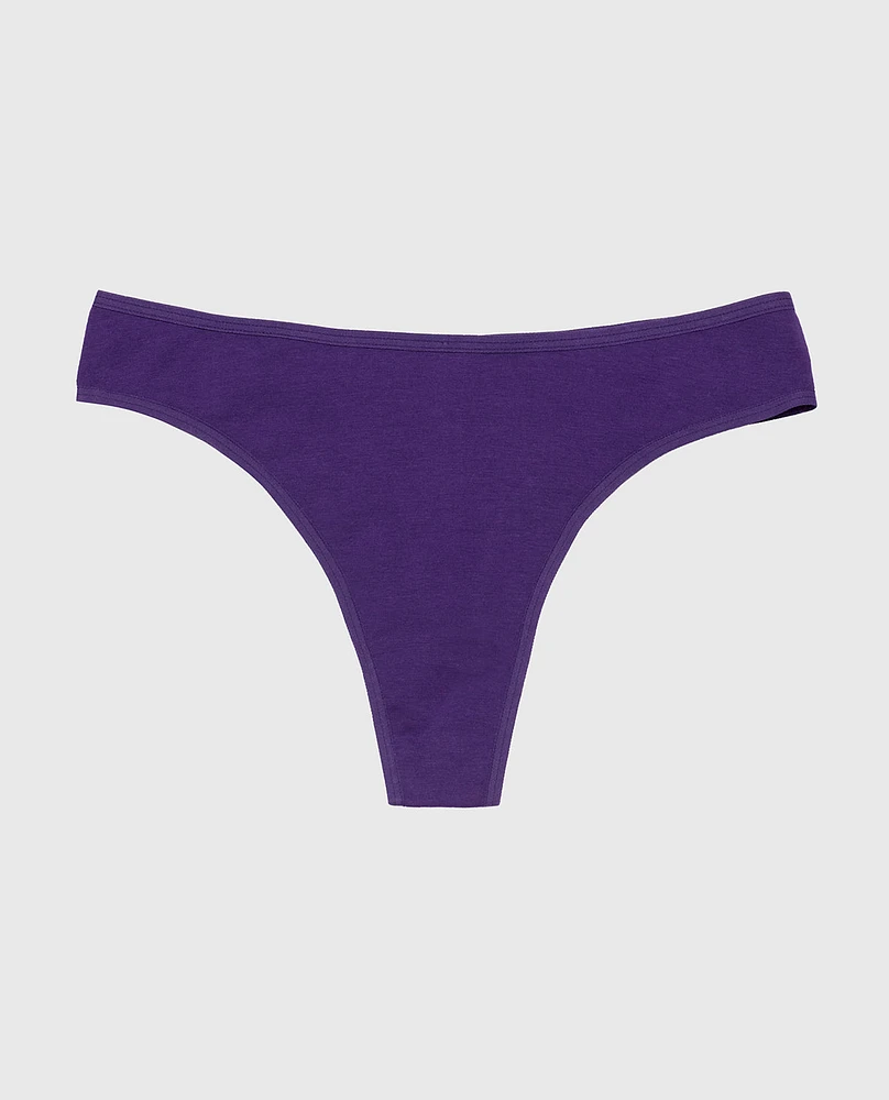 Cotton Thong Panty Petunia Purple