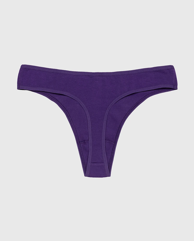 Cotton Thong Panty Petunia Purple