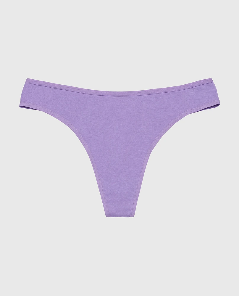 Cotton Thong Panty Paisley Purple