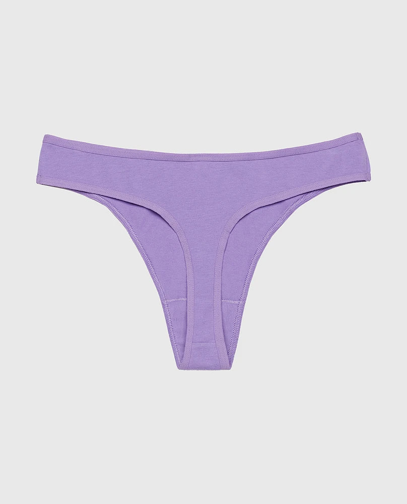 Cotton Thong Panty Paisley Purple