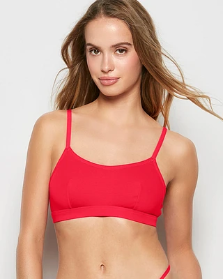 Cotton Scoop Bralette Tart Berry