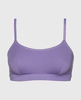 Cotton Scoop Bralette Paisley Purple
