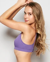 Cotton Scoop Bralette Paisley Purple