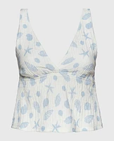 Textured Pajama Tank She Sells Sea Shells