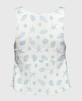 Textured Pajama Tank She Sells Sea Shells