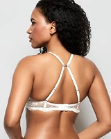 Soutien-gorge pigeonnant +2 tailles de bonnet tout en dentelle aube ivoire
