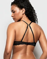 Soutien-gorge pigeonnant avec côté en dentelle noir