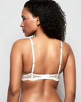 Soutien-gorge pigeonnant +2 tailles de bonnet tout en dentelle aube ivoire