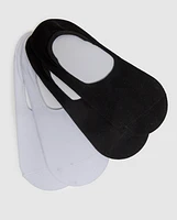 Pack of 2 Cotton Low Cut Socks Black and White
