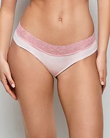 Hipster Panty with Lace Trim Pink