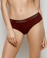 Hipster Panty with Logo Band in Red Wine