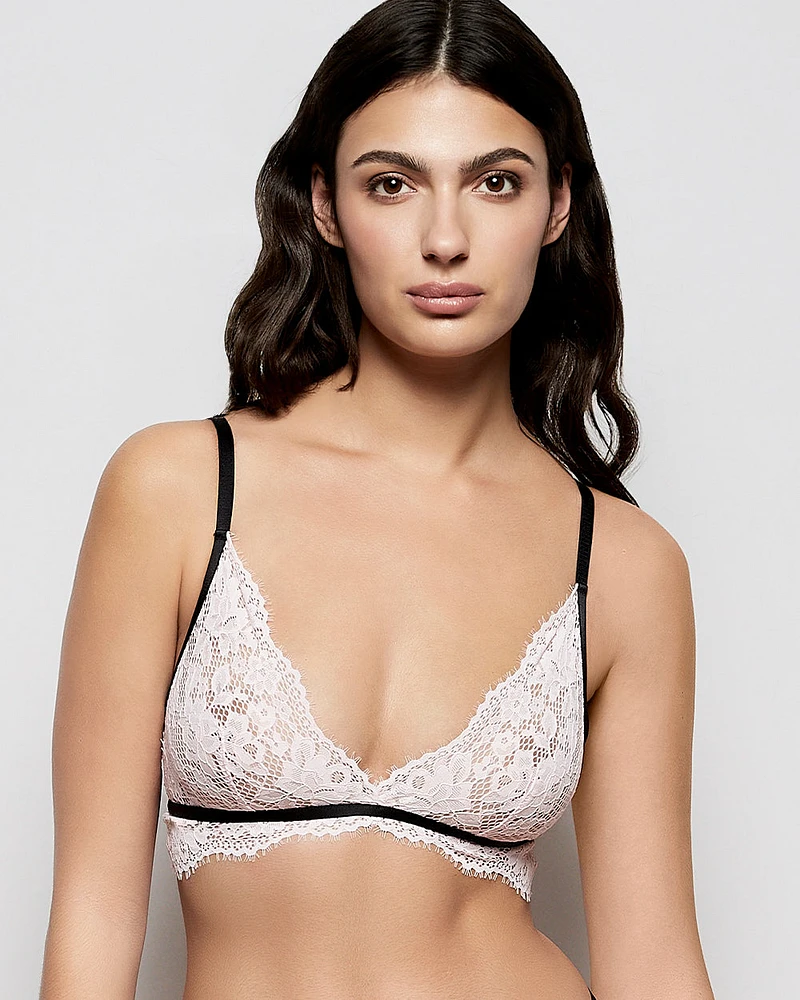 Unlined Lace Bralette Pink-A-Boo