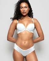 Soutien-gorge pigeonnant tout en dentelle bleu de méthylène