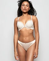 Soutien-gorge pigeonnant +2 tailles de bonnet tout en dentelle aube ivoire