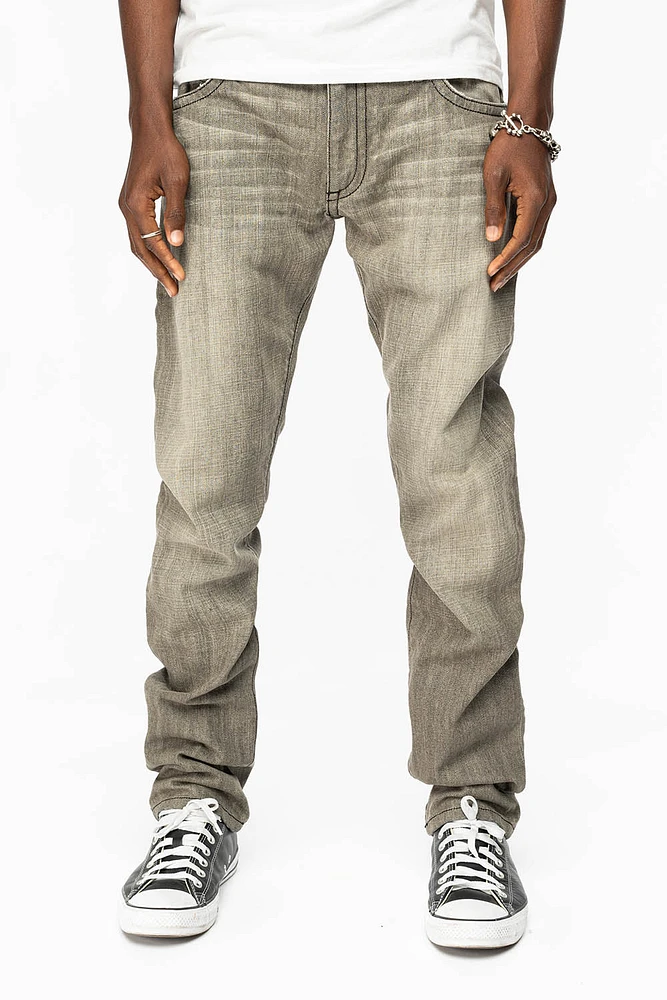 CLASSIC 5 POCKET SLIM LEG JEANS GREY 3D LIGHT WASH