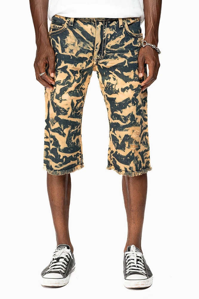 MENS SHORTS WITH KILLER FLAP POCKETS BRIGHT AND SALT KHAKI BROKEN WASH