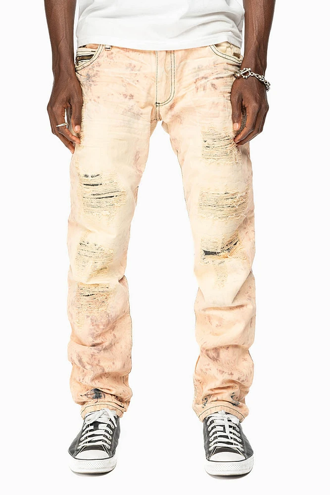MINI FLAP MENS SLIM JEANS JULIETTE DESTROY BROKEN REPAIR WASH WITH CRYSTALS AND STUDS