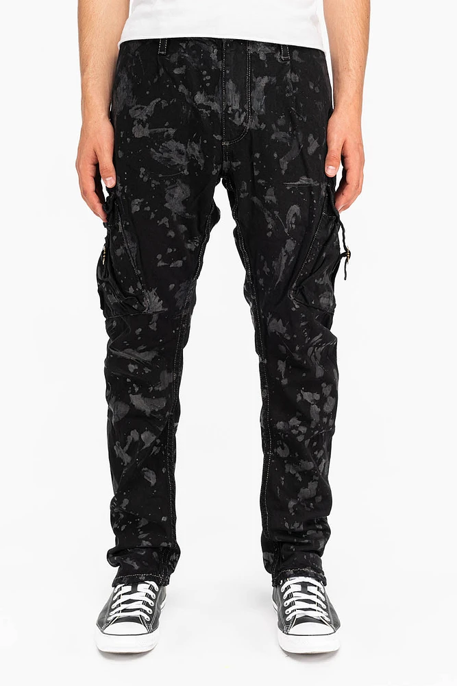 MENS PREDATOR CARGO PANTS BLACK RESURRECTION WASH