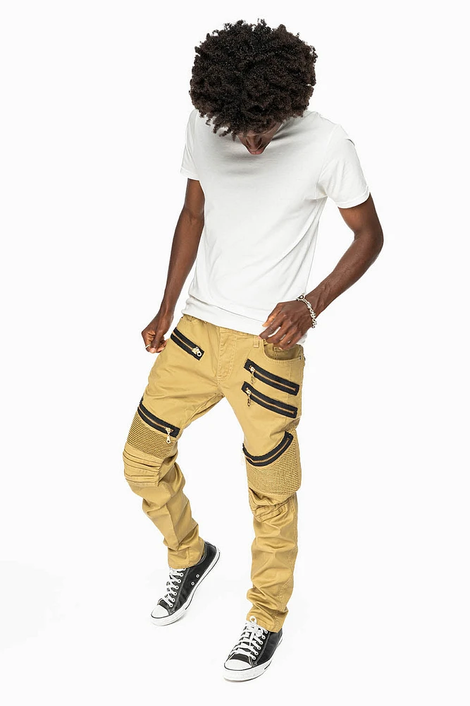 LONG FLAP BIKER GOLD DY FABRIC