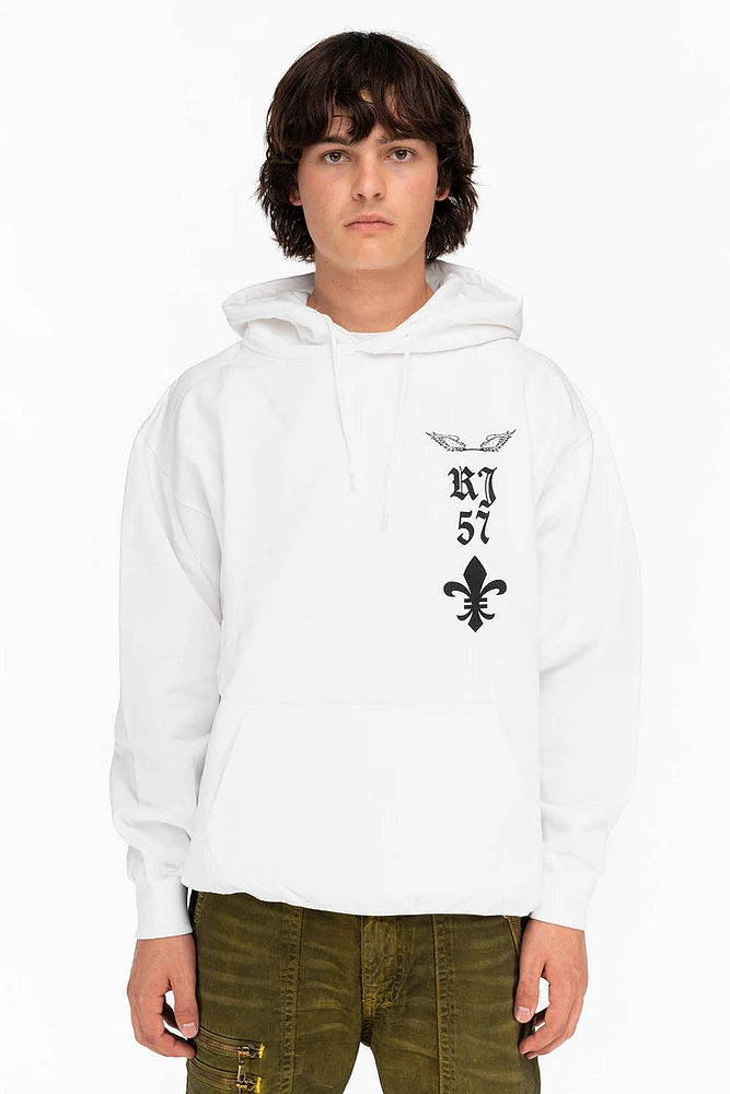 FLEUR-DE-LIS HOODIE WHITE