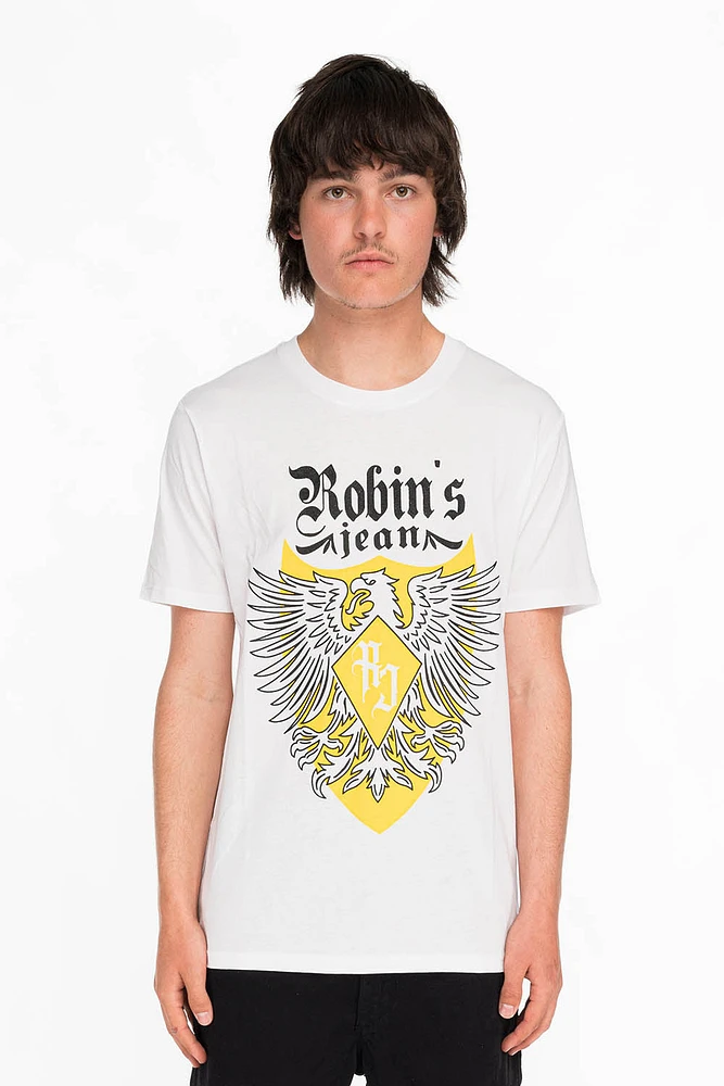 EAGLE CREST TEE WHITE AND YELLOW