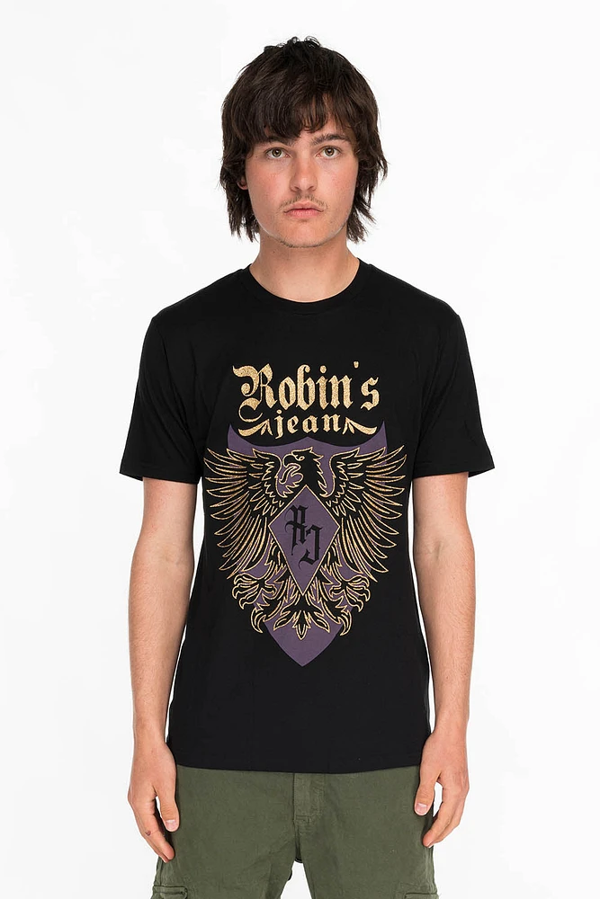EAGLE CREST TEE BLACK AND PURPLE