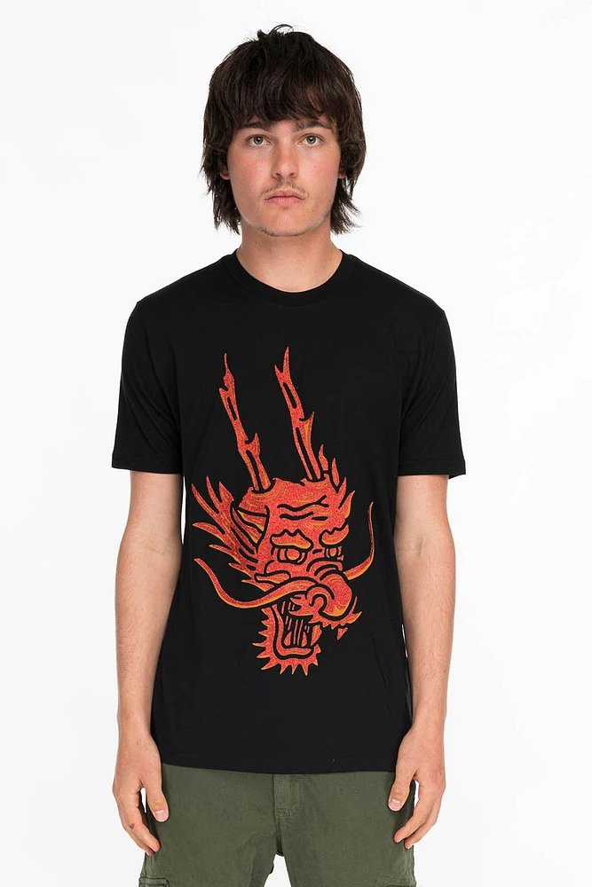 GLITTER DRAGON RED ON BLACK