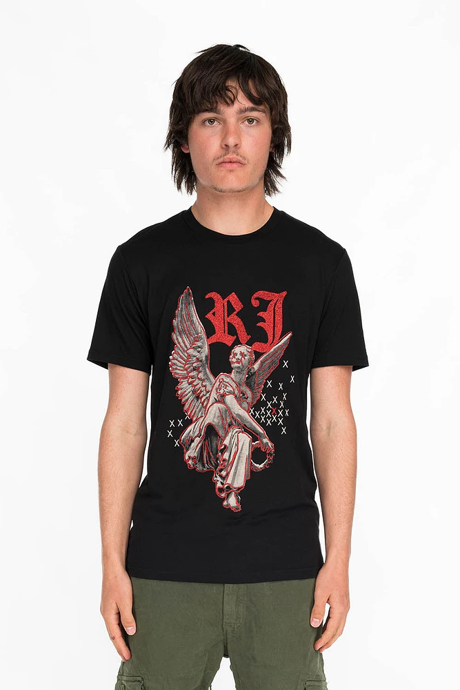 NEON ANGEL MENS T-SHIRT BLACK