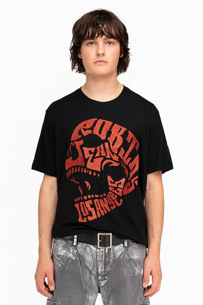 ROBINS RED GLITTER SKULL BLACK