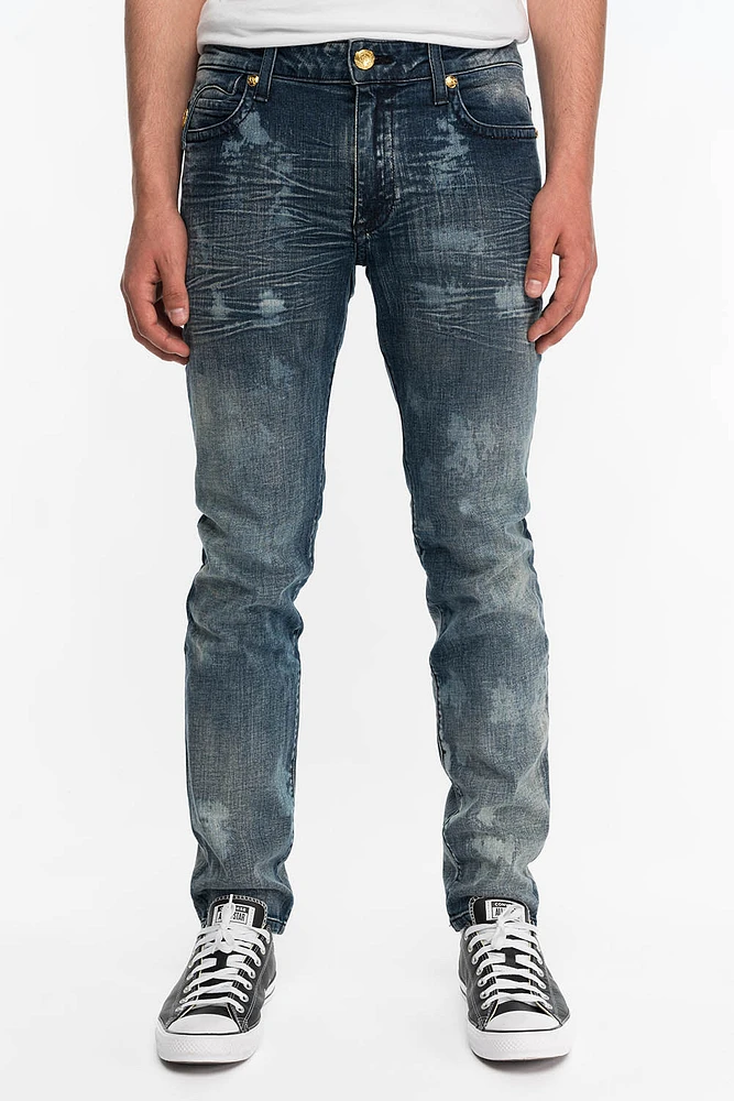 KILLER FLAP MENS SKINNY JEANS NEW JAPAN MEDIUM DARK WITH GOLD WINGS