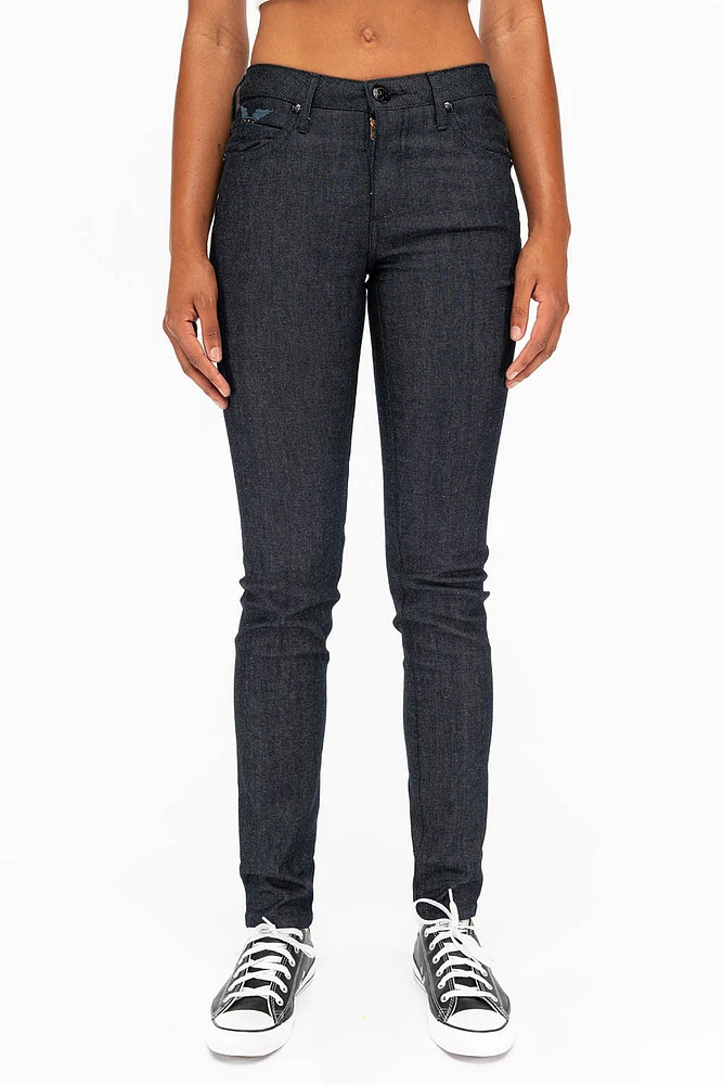WOMENS CLASSIC 5 POCKET SKINNY JEANS RAW
