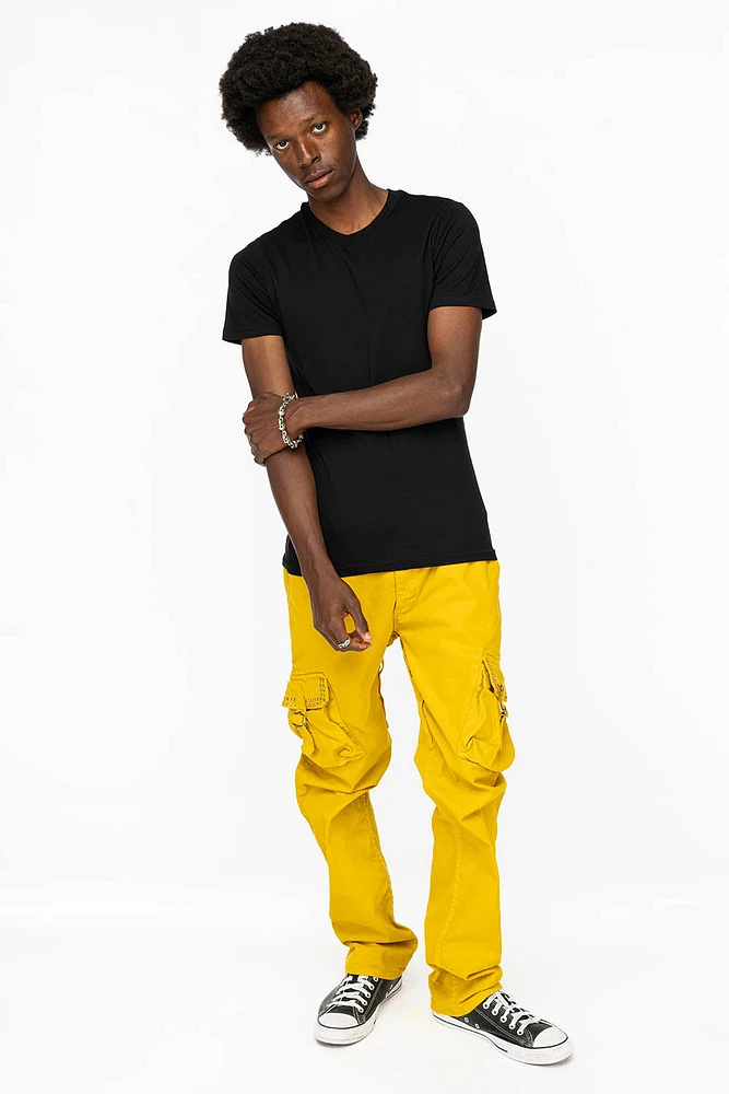 ROBINS NEW MILITARY STYLE CARGO PANTS MUSTARD WITH CITRINE CRYSTALS