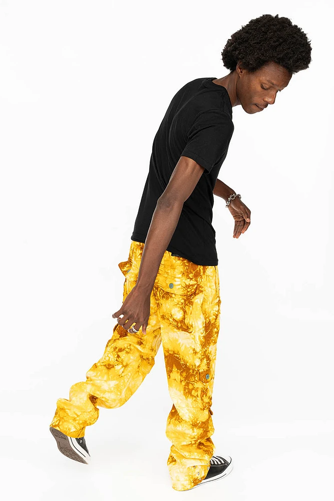 ORIGINAL ROBIN’S JEAN CALL OF DUTY CARGO PANTS TYE DYE TAN YELLOW