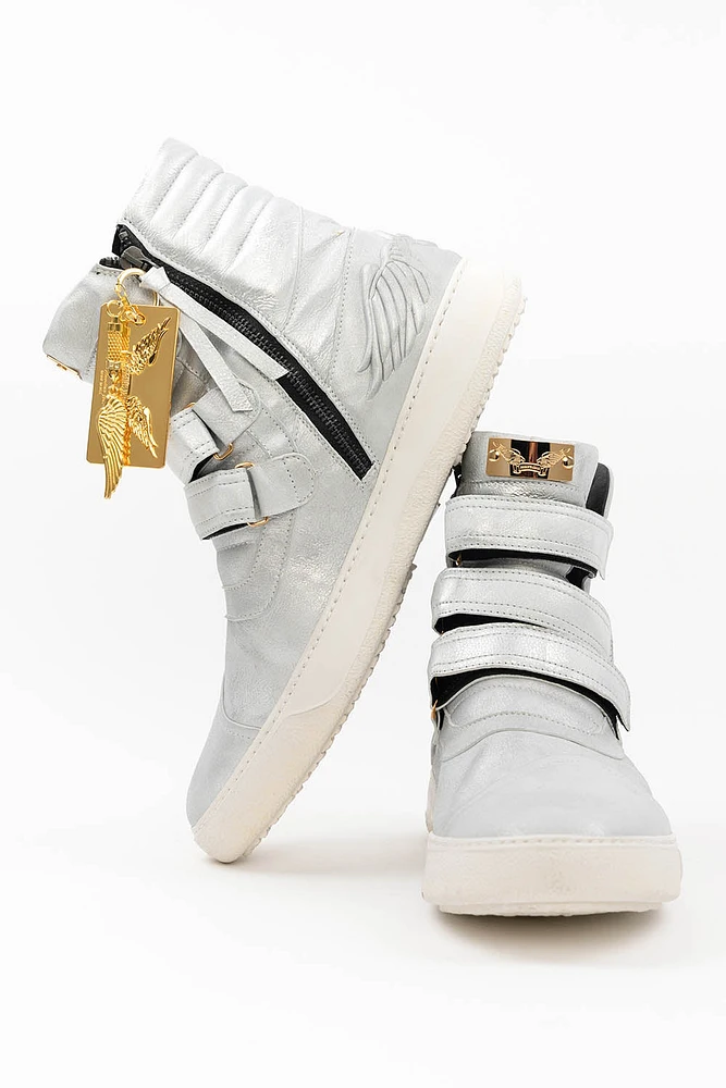 MENS HIGH TOP VELCRO SHOES SPRITE SILVER