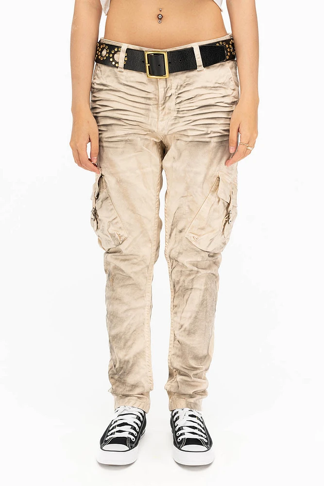 WOMENS MILITARY STYLE CARGO SUPERNATURAL BEIGE