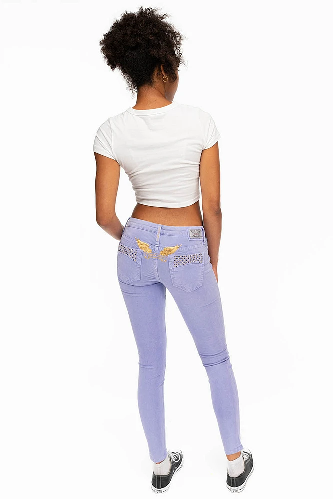 MARILYN SKINNY PURPLE WITH CRYSTALS