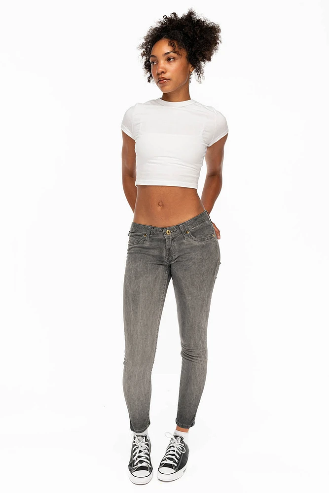 MARILYN SKINNY OIL CHARCOAL WITH TONAL WINGS