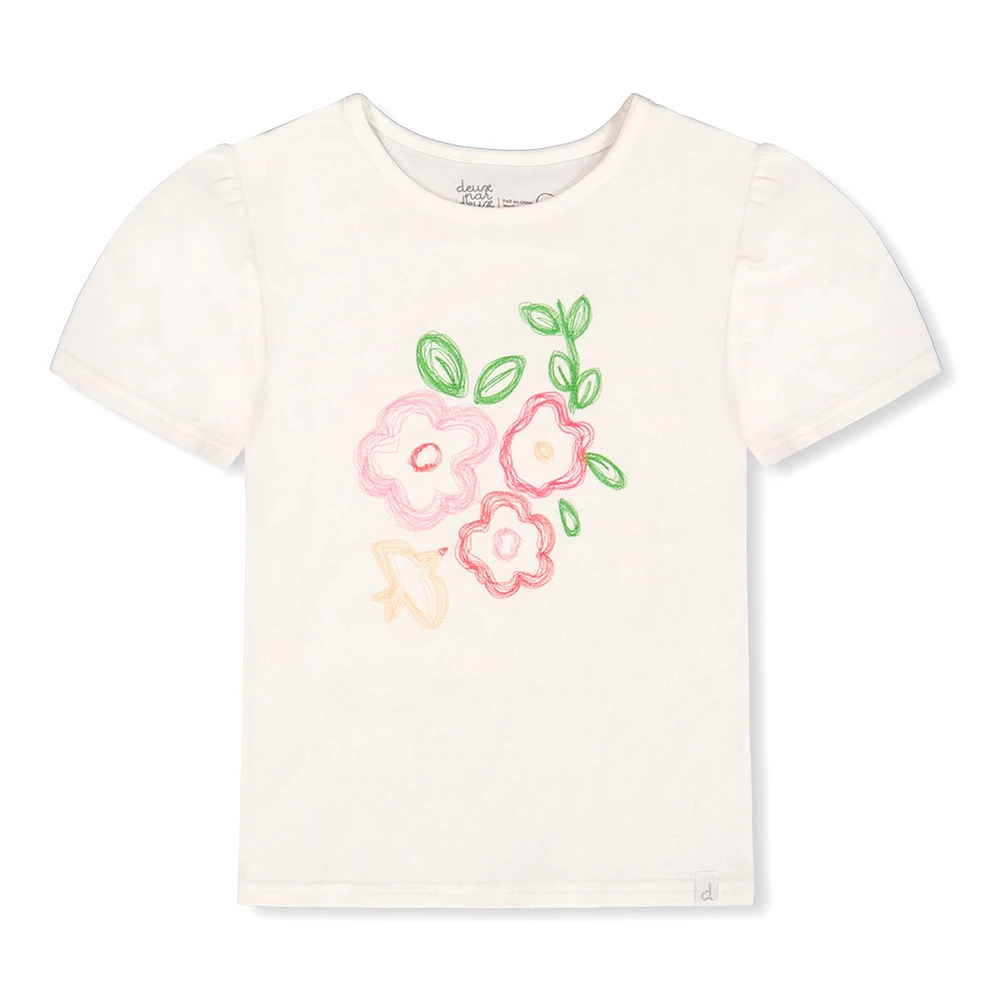 T-Shirt Fleurs Oiseaux 3-6ans
